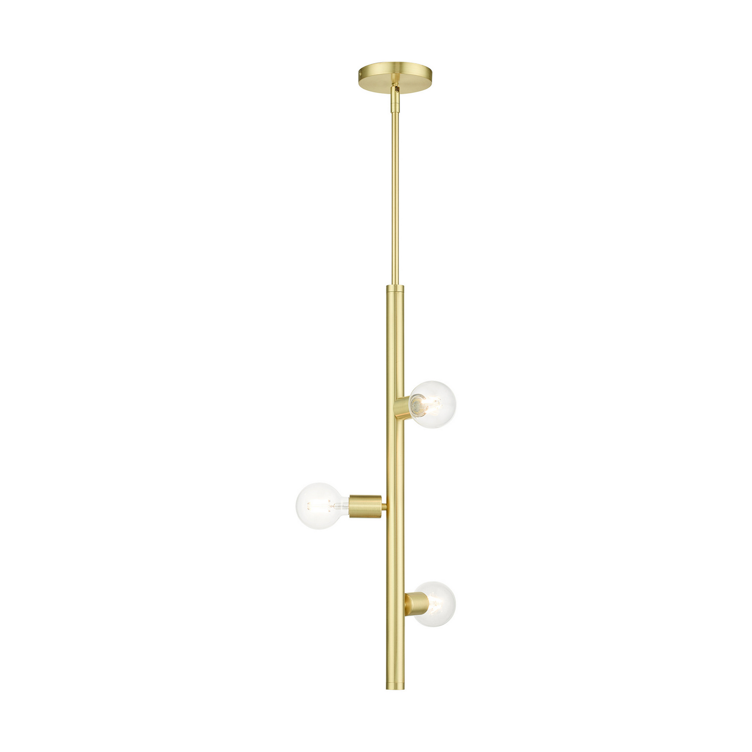 Satin Brass Three Light Pendant from the Bannister Collection