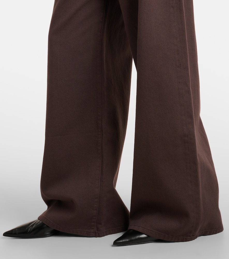 Siamese mid-rise denim wide-leg jeans