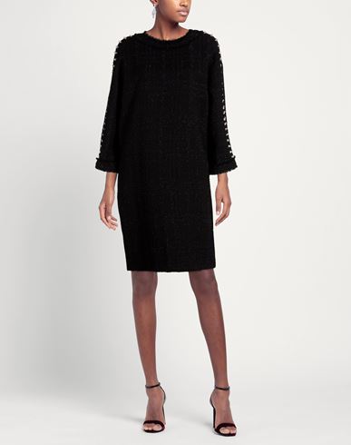 Woman Midi dress Black Size 14 Polyester, Polyamide, Acrylic, Viscose, Wool