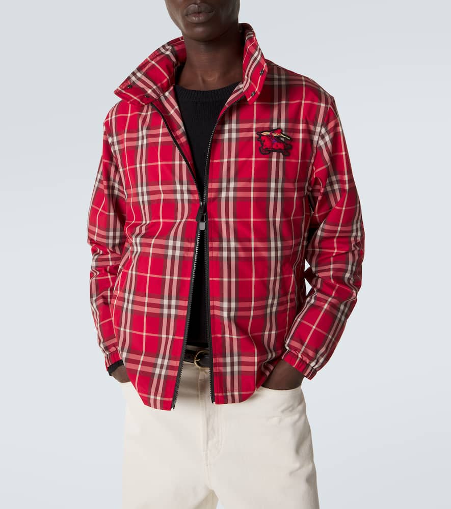 Check technical blouson jacket