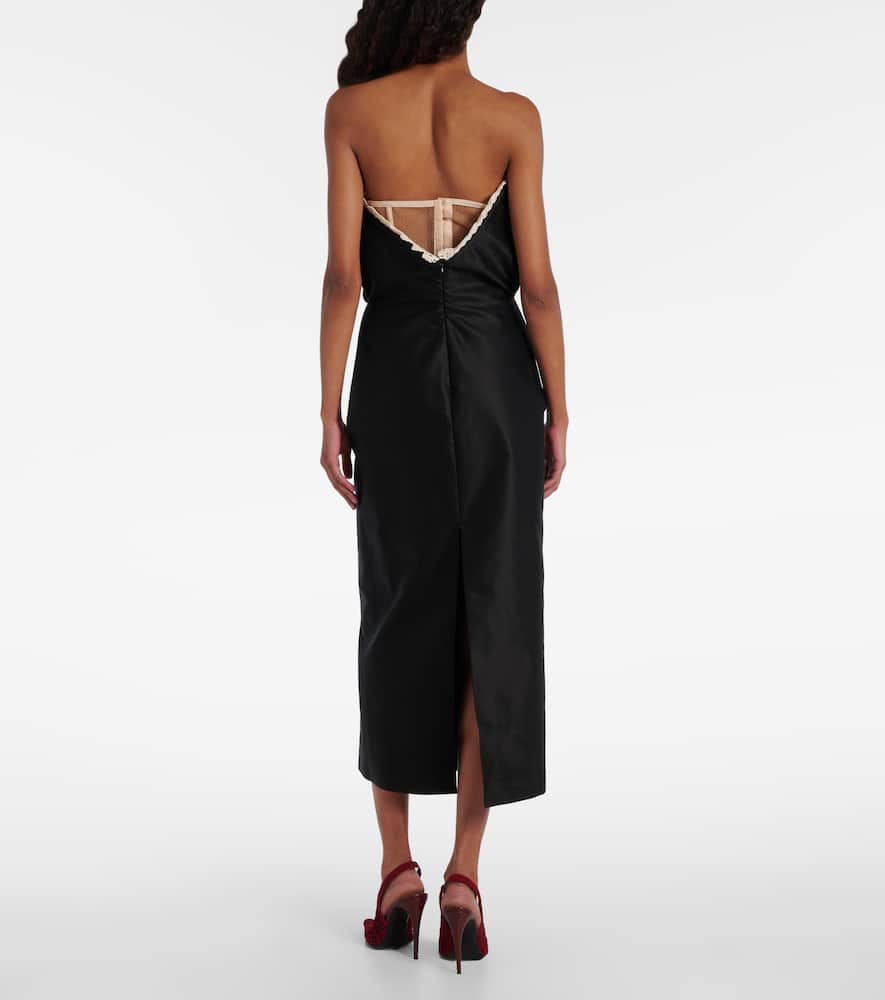 Crochet-trimmed cotton maxi dress