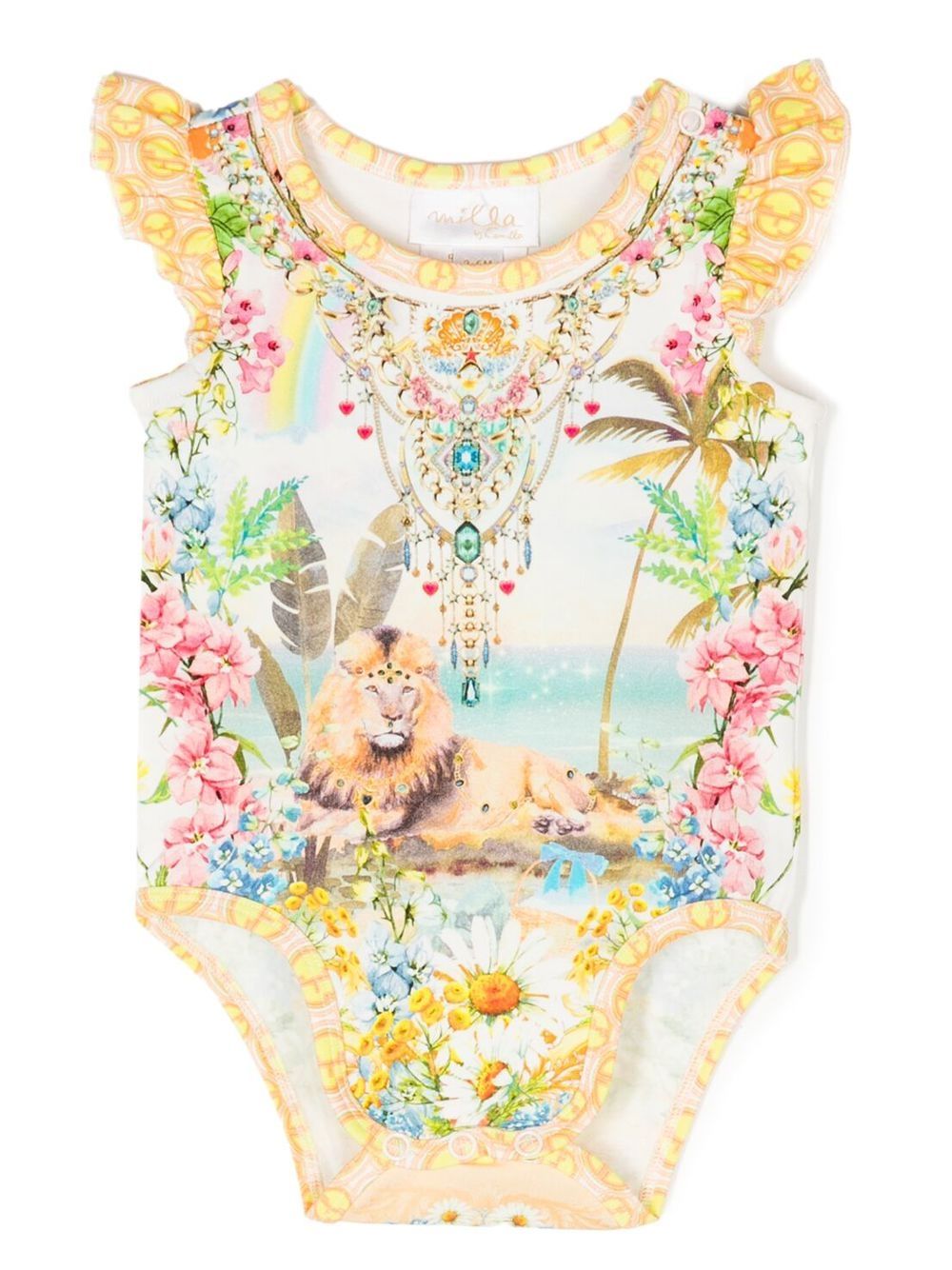 Graphic-print cotton body - White