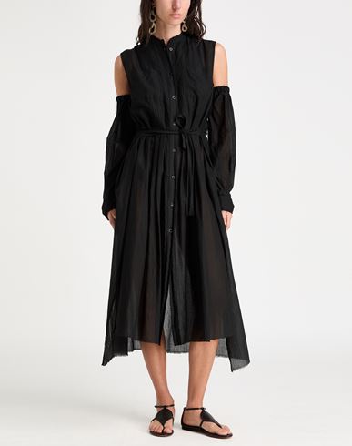 Woman Midi dress Black Size 2 Cotton