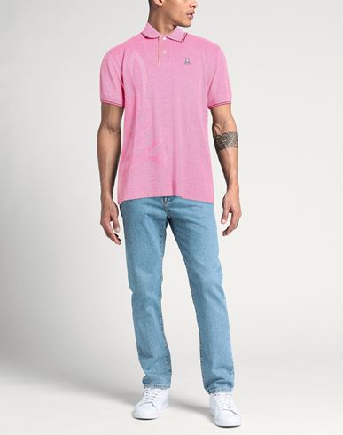 Man Polo shirt Fuchsia Size 42 Cotton