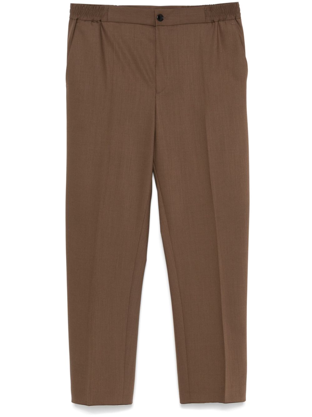 Elasticated-waistband trousers - Brown