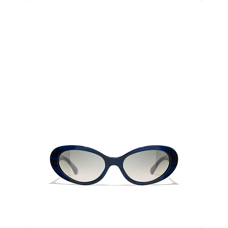 Womens Black CH5515 Oval-frame Acetate Sunglasses