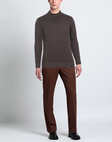 H953 Man Turtleneck Dark brown Size 44 Merino Wool