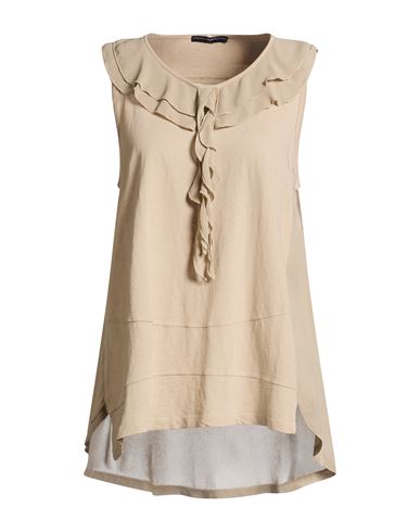 Use Woman Top Beige Size L Cotton, Linen, Viscose