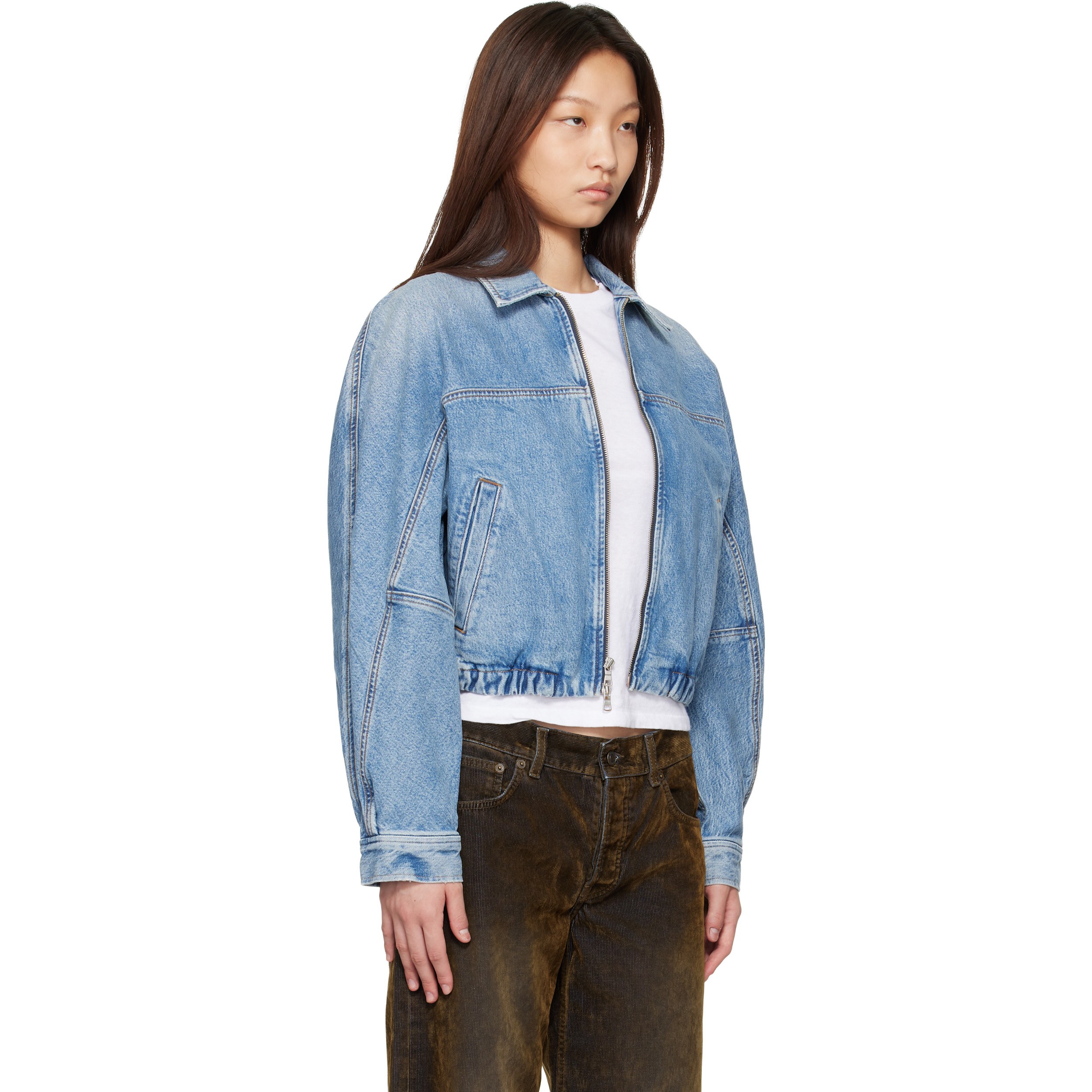 Blue Dixon Denim Bomber Jacket