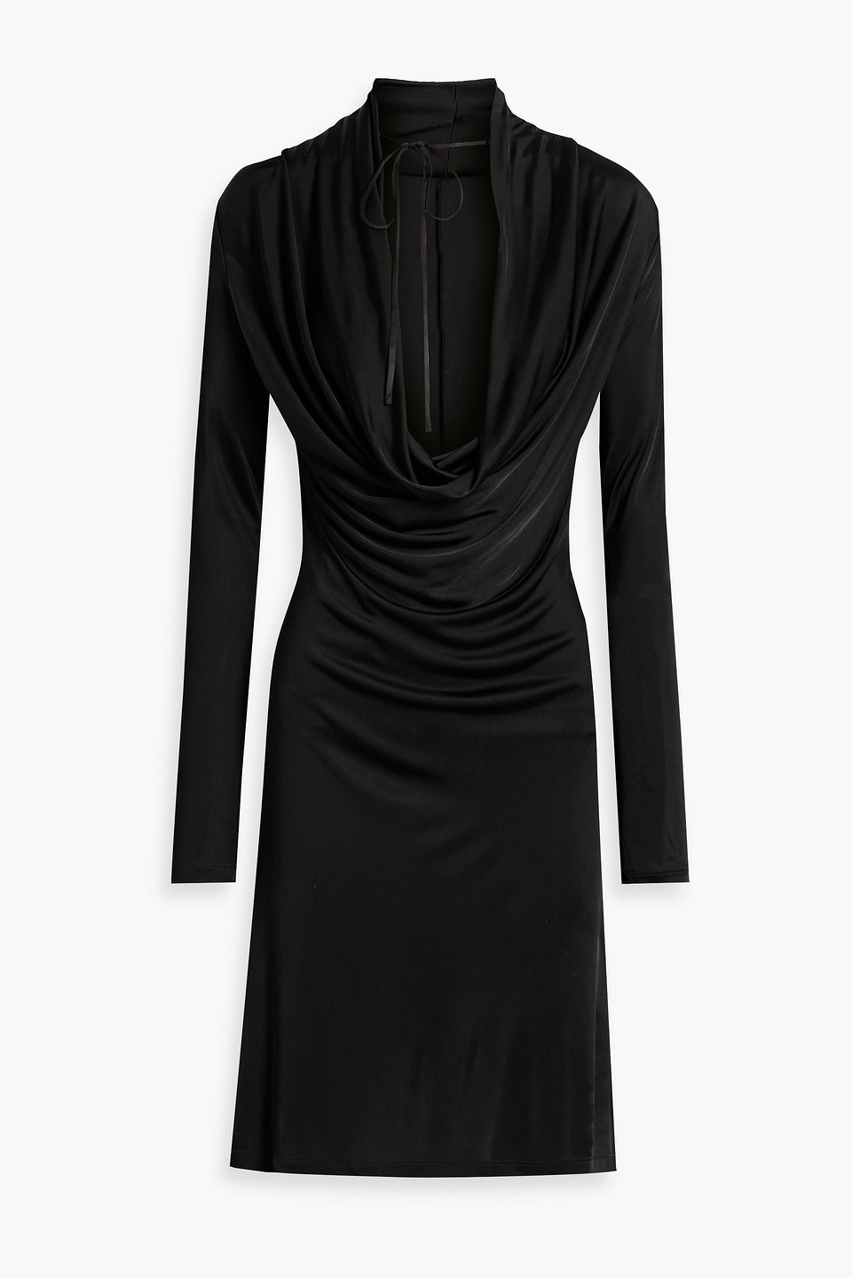Draped stretch-satin dress