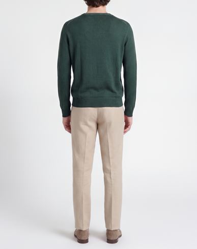 Man Sweater Dark green Size XL Cotton