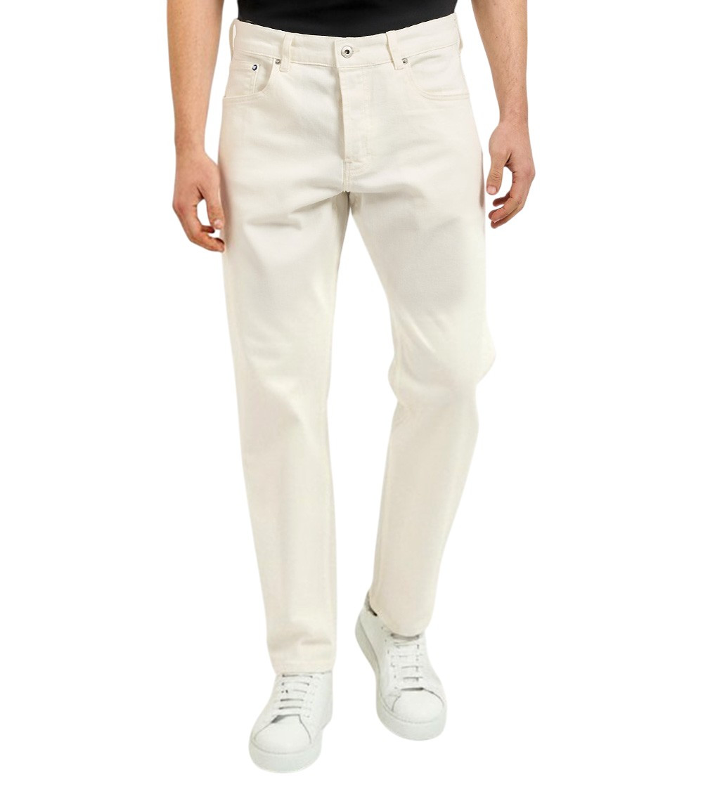 Off White Tapered Jeans
