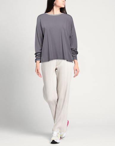 Crochè Woman Top Grey Size L Viscose, Polyamide, Elastane, Polyester