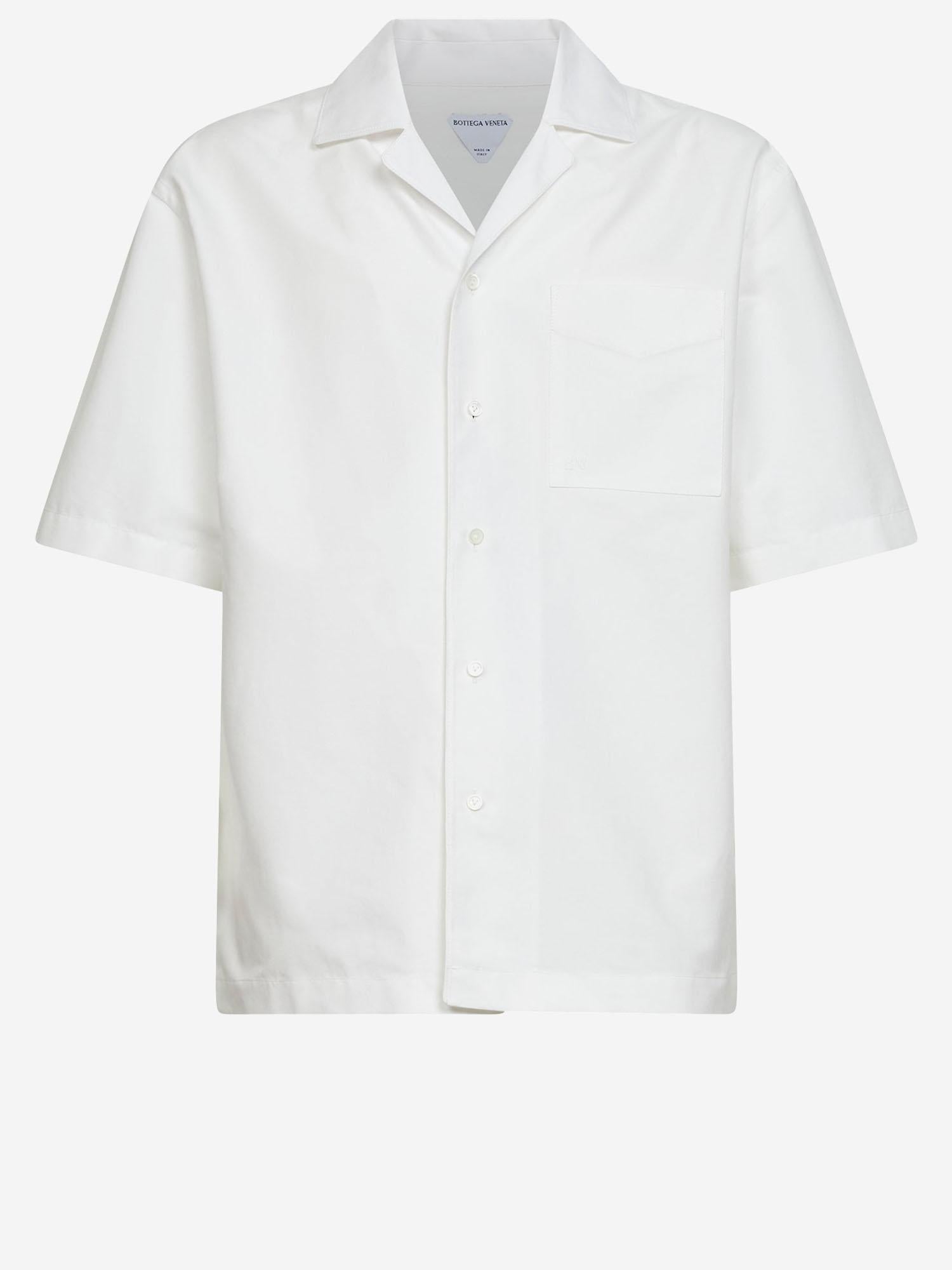 Bowling Collar Cotton Poplin Shirt — White