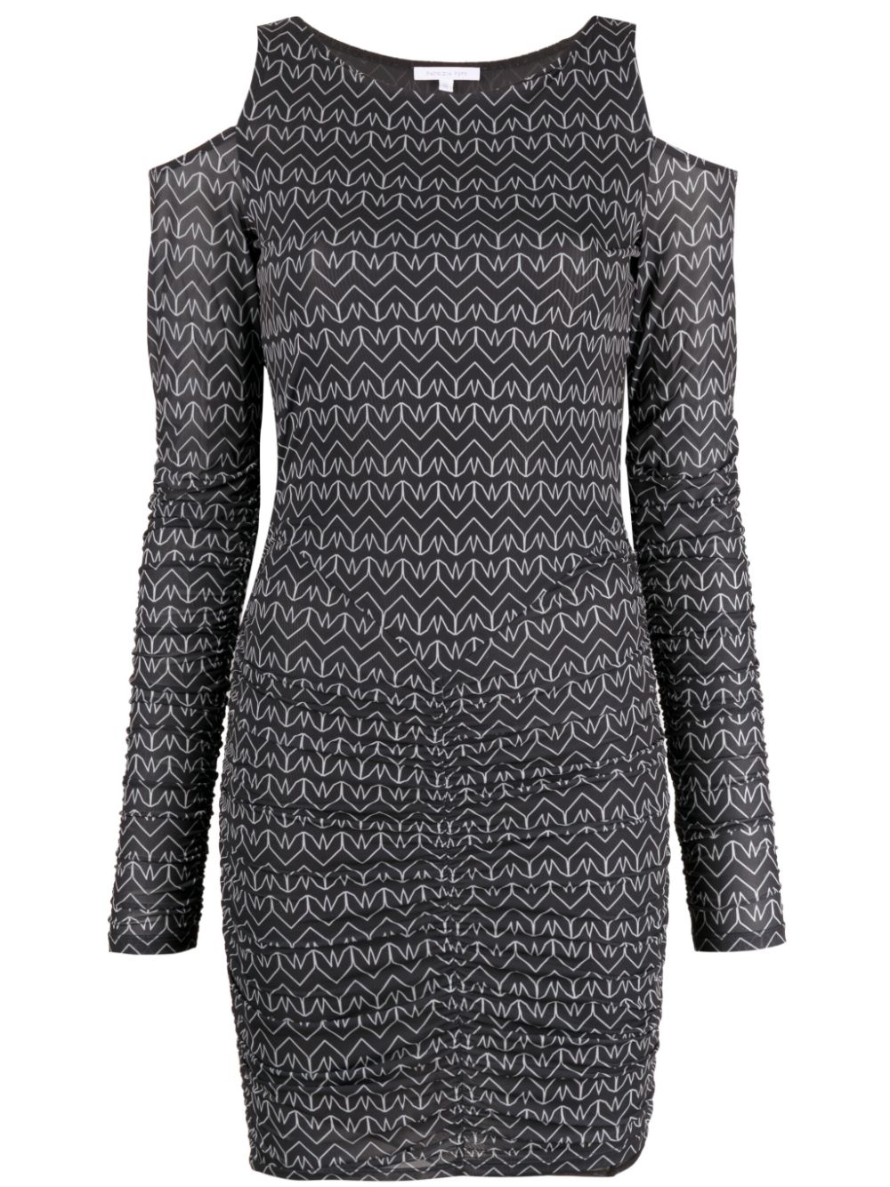 Monogram-print cut-out minidress - Black