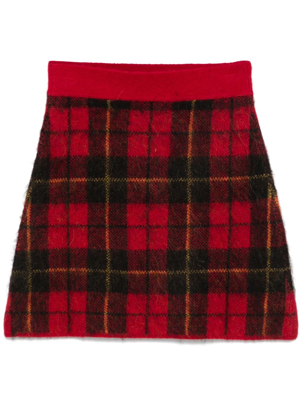 Plaid-pattern mini skirt - Red