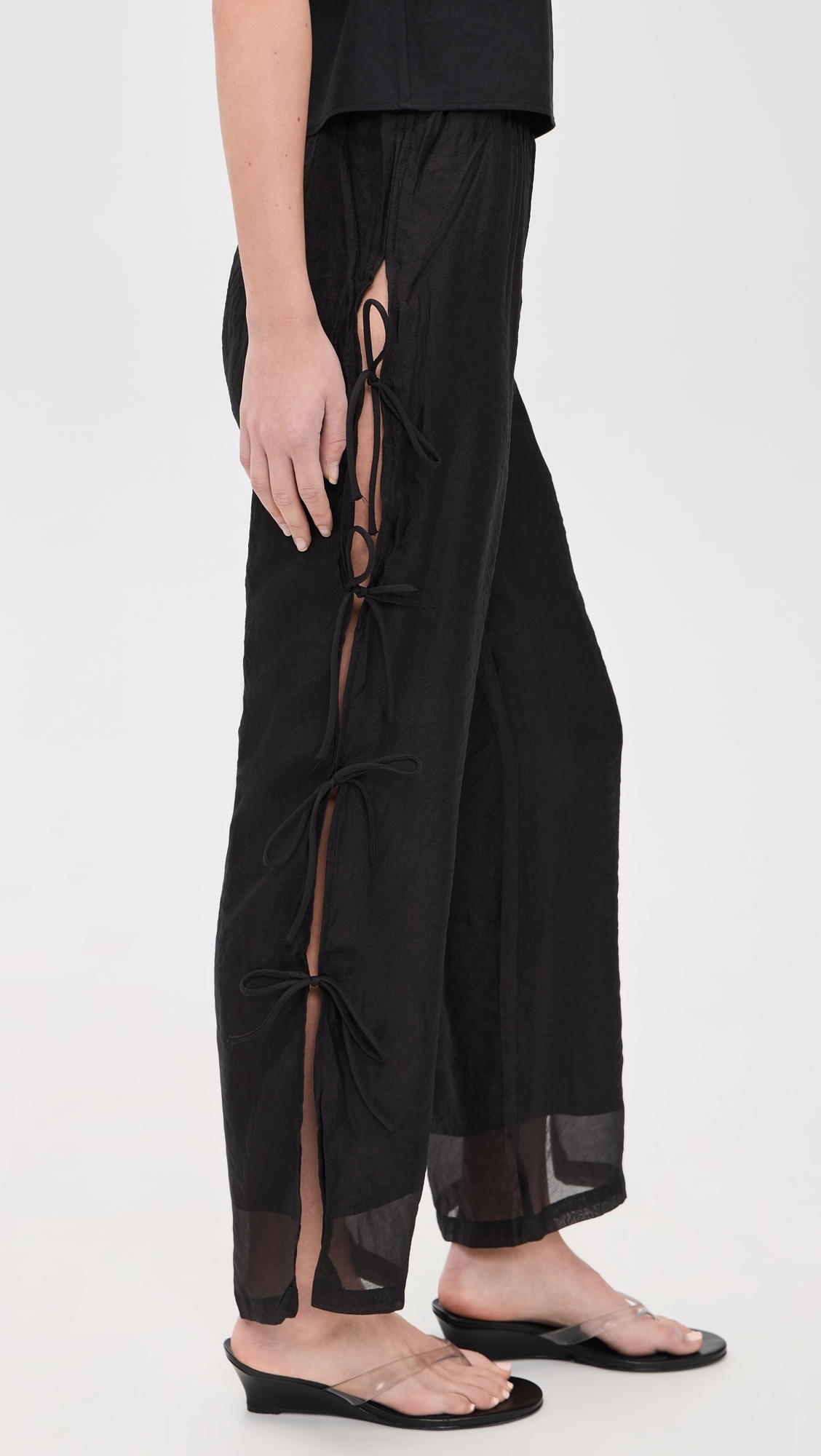 Evelyn Tie Pants Black