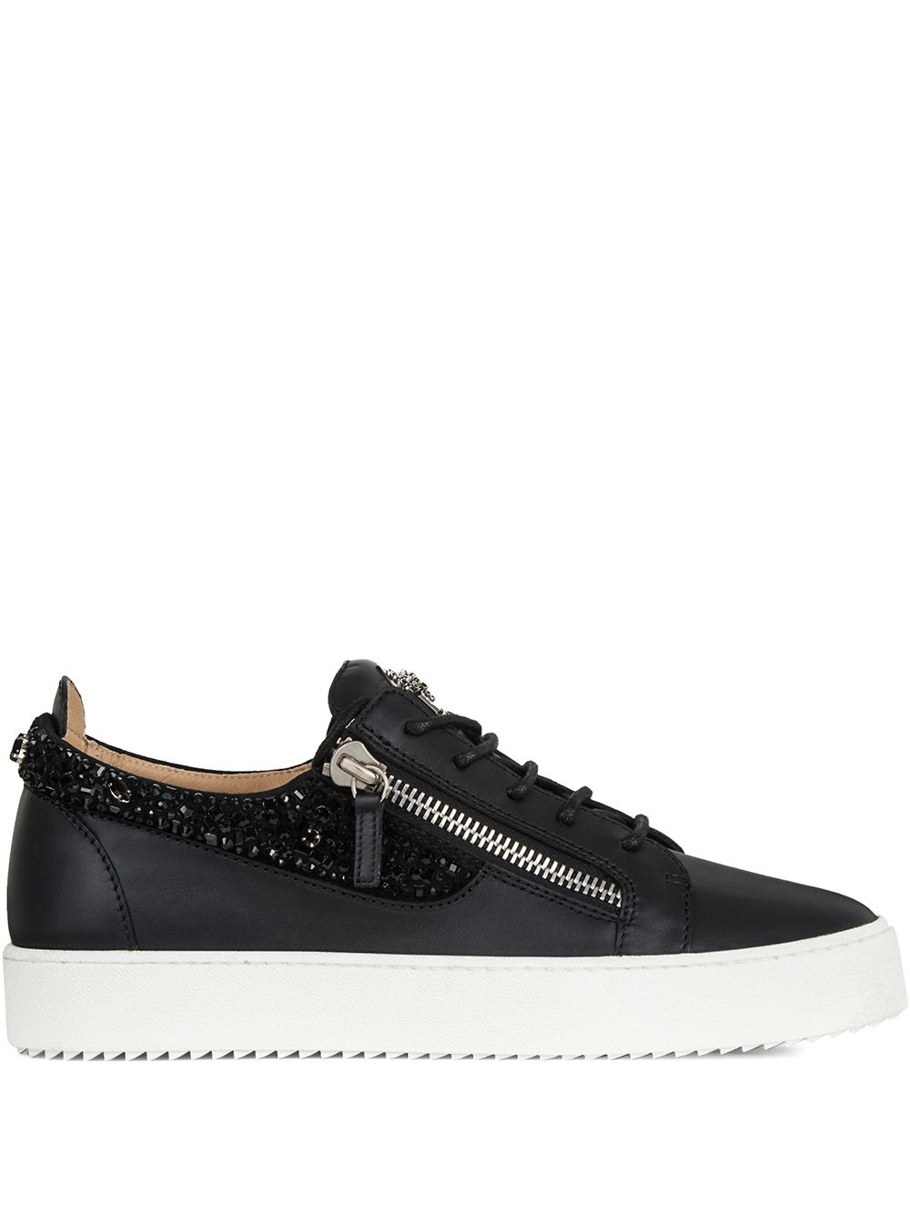 Bead embellishment sneakers - Black