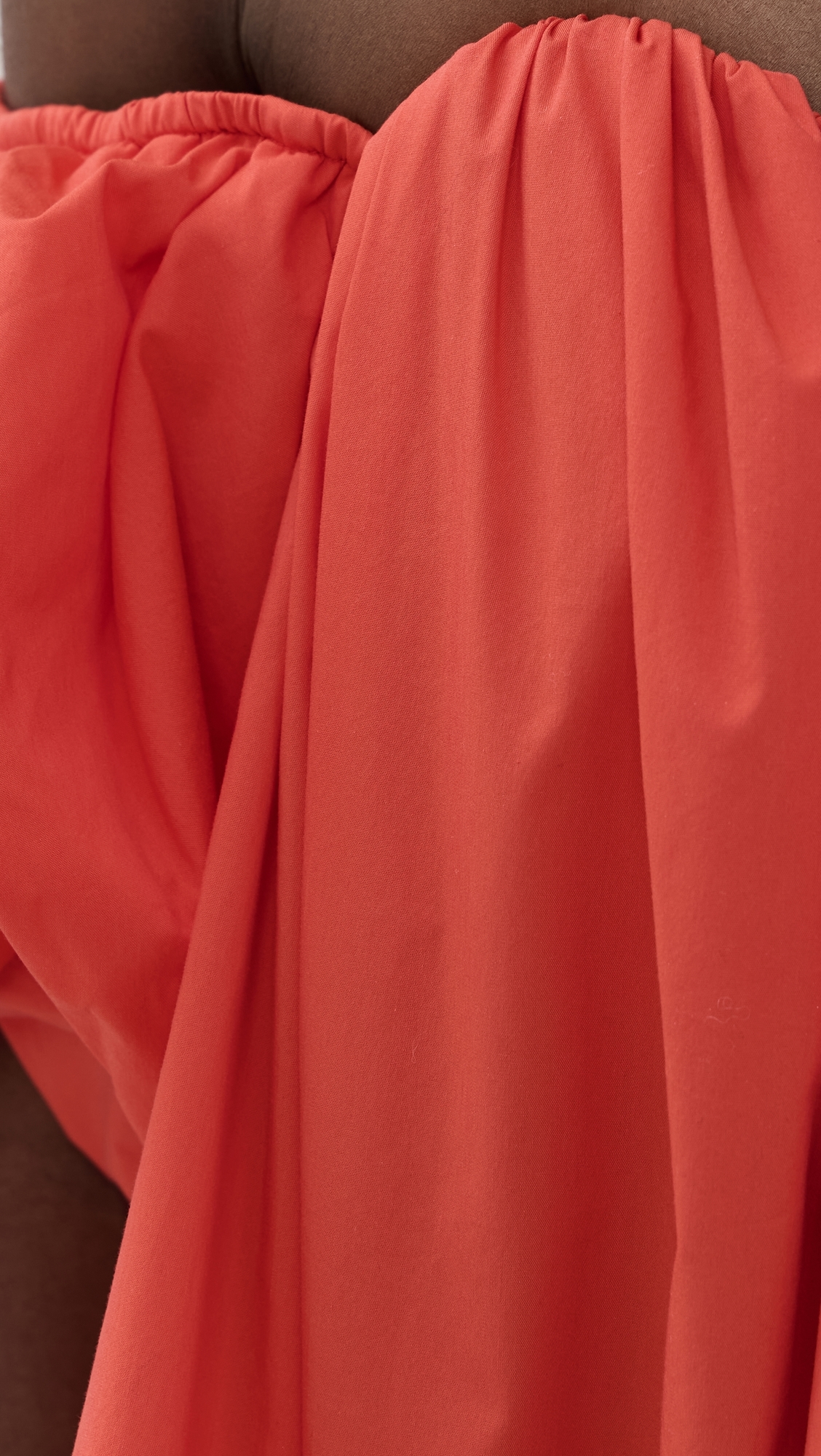 Leona Off Shoulder Bubble Hem Mini Dress Fiery Red