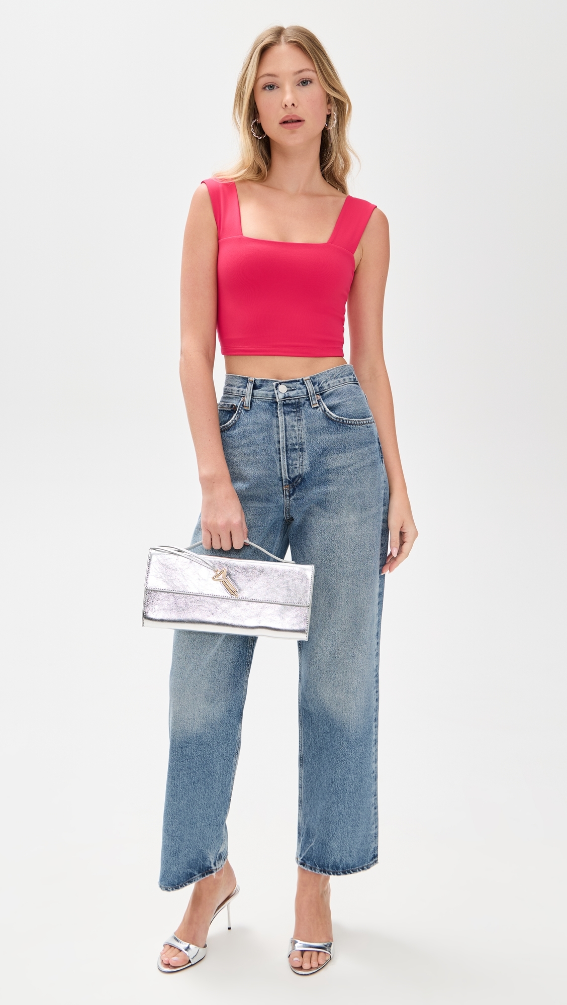 Essential Wide Strap Top Hibiscus