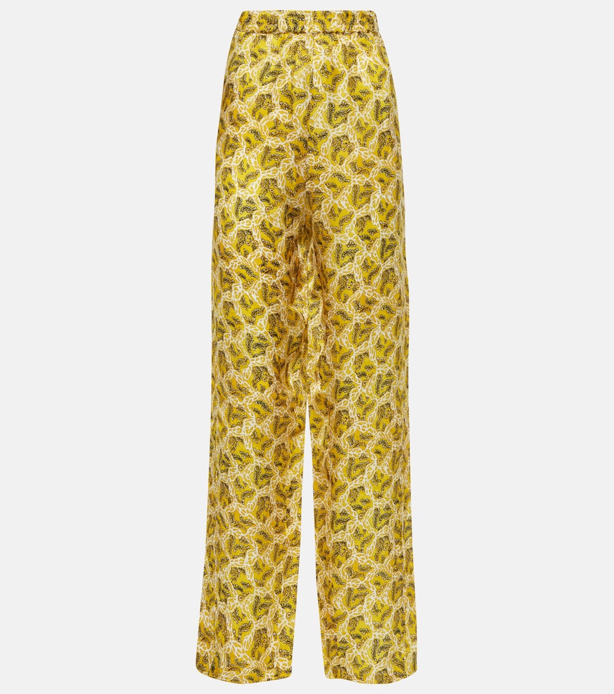 Isabel Marant Piera printed silk-blend straight pants
