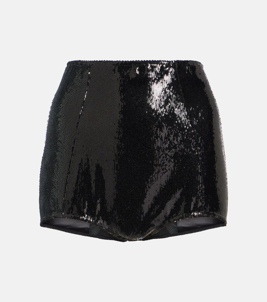 Sequined high-rise briefs