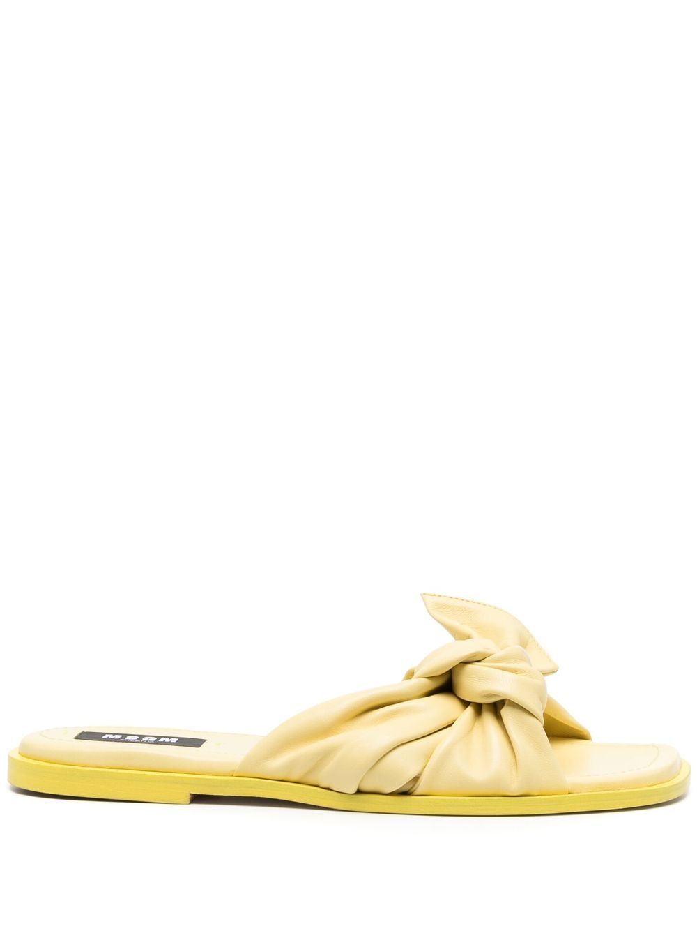 Knot-strap leather sandals - Black