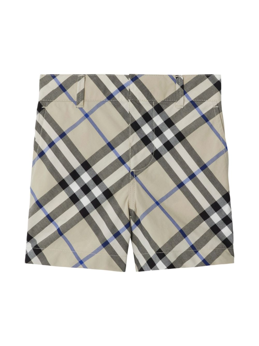 Checked cotton shorts - Neutrals
