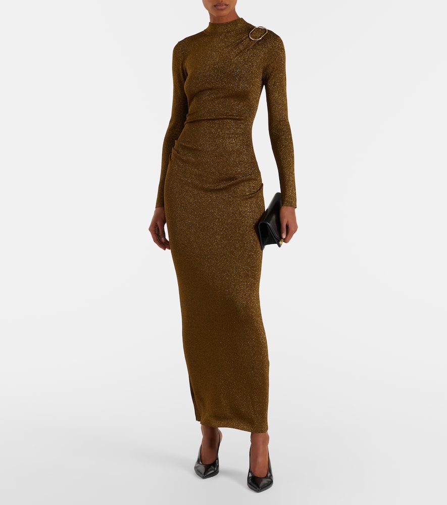 Knitted lamé maxi dress