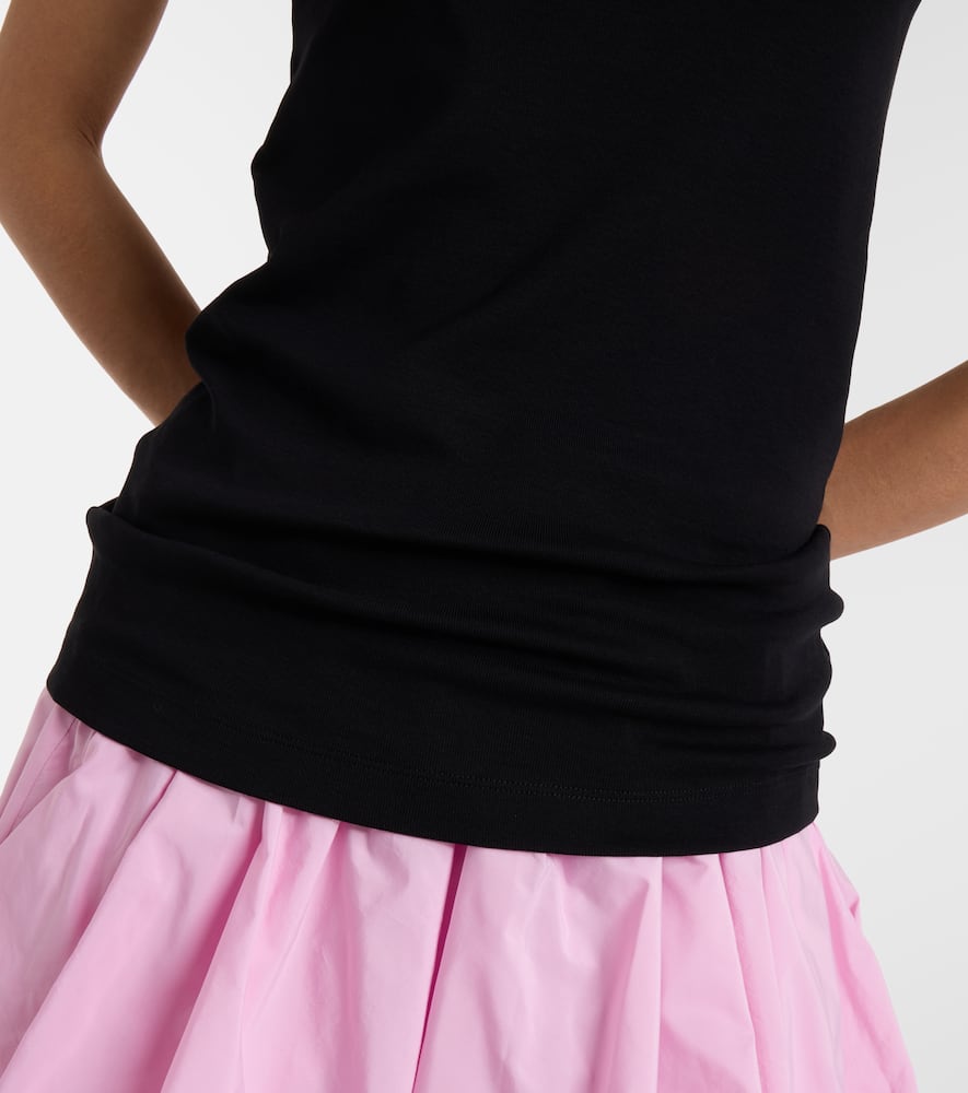 Logo bow-detail cotton tank top