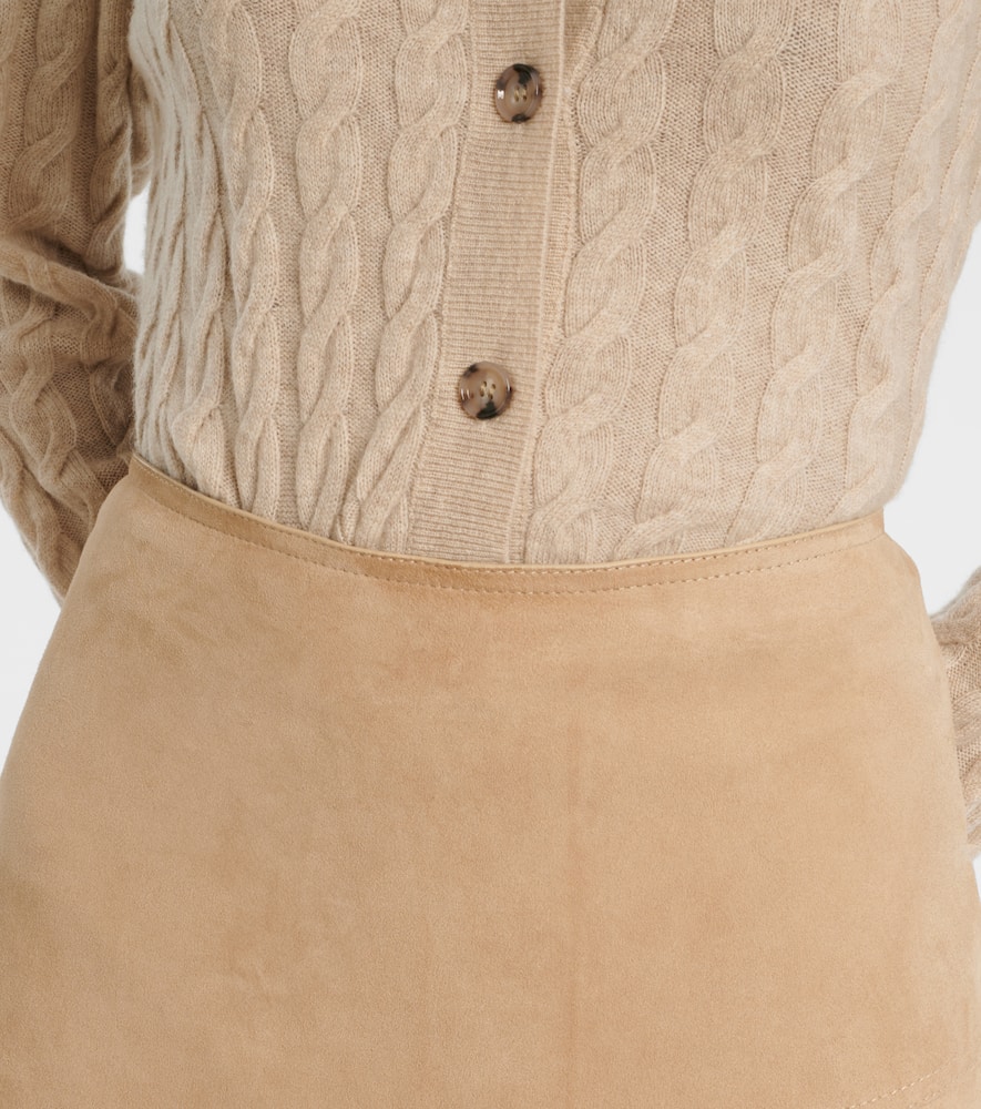 Suede midi skirt