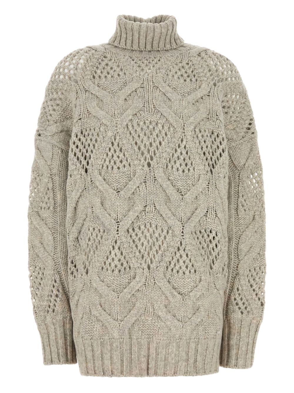 Sportmax chunky cable-knit roll-neck jumper - Neutrals