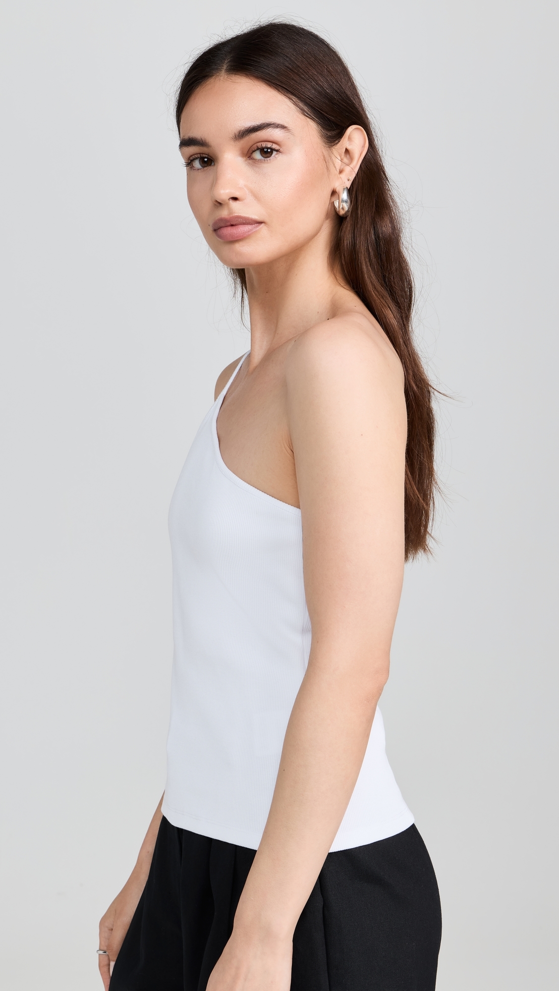 Axel One Shoulder Singlet Top White