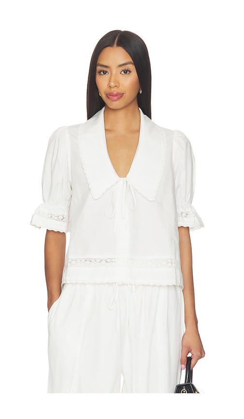 ROAME. Maisie Tie Shirt in White. - L also in XS