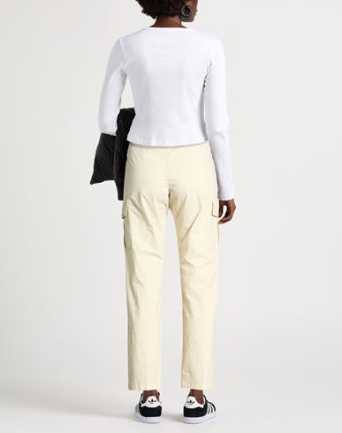 Woman Pants Sand Size M Cotton, Elastane