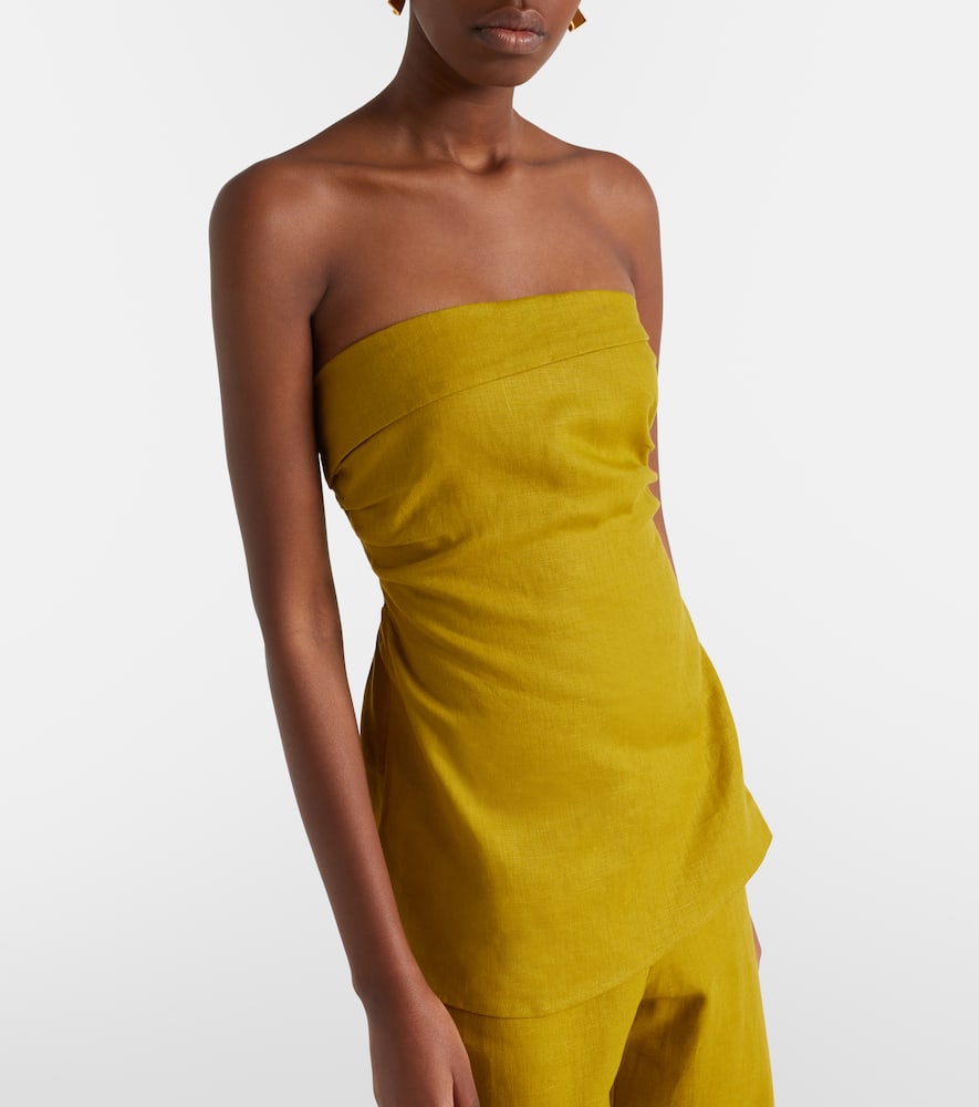 Caen strapless linen top