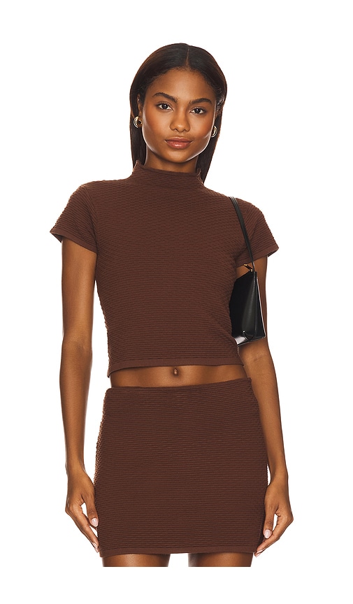 Line & Dot Grove Top in Brown. S. Also in