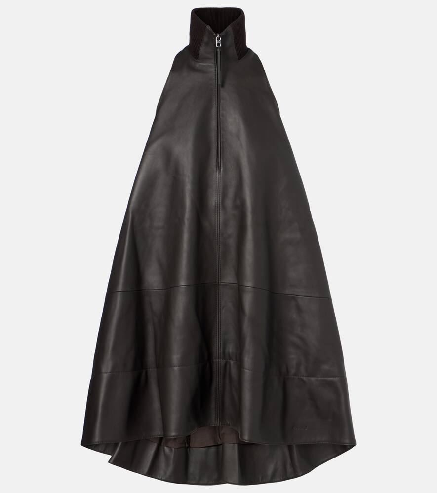 Triangle leather minidress