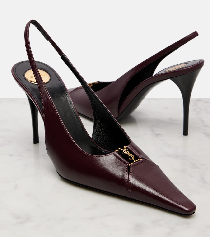 Babylone Breteuil leather slingback pumps