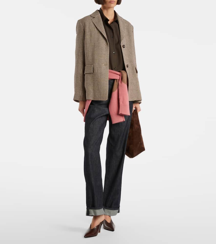 Gita checked linen blazer
