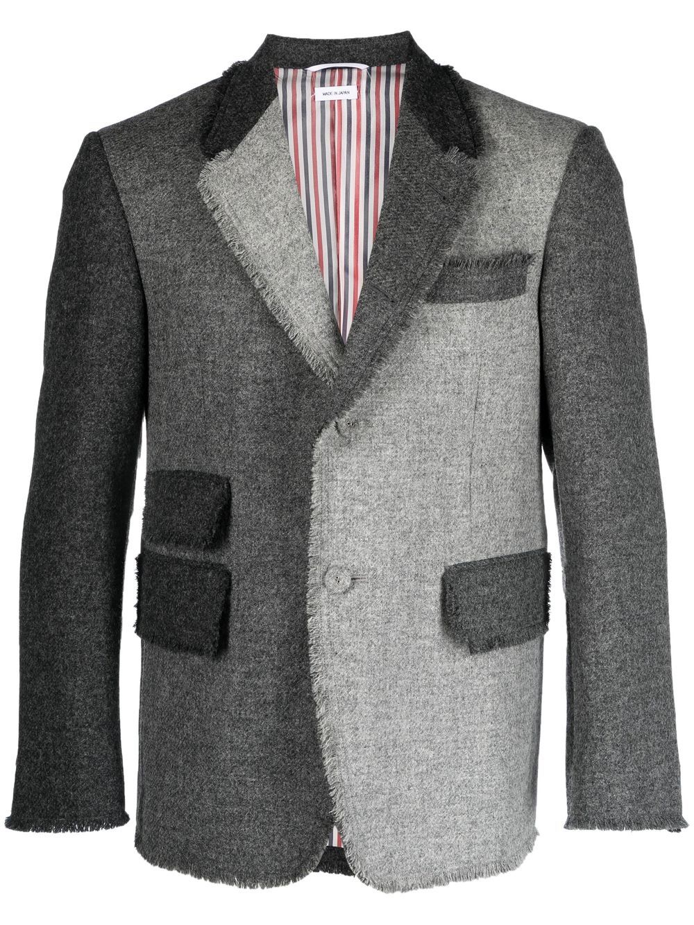 Panelled single-breasted suit jacket - Grey
