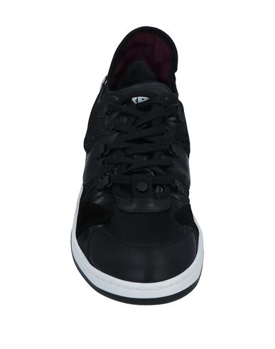 Man Sneakers Black Size 10 Calfskin, Textile fibers