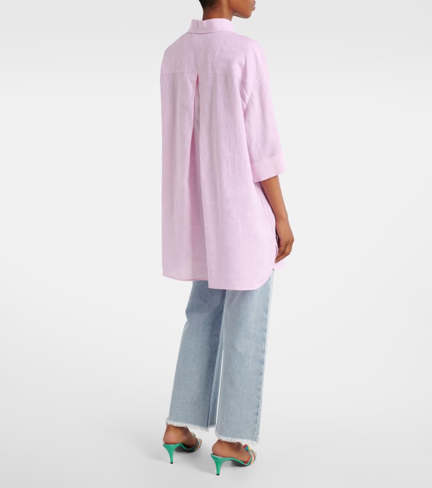 Oversized linen polo shirt