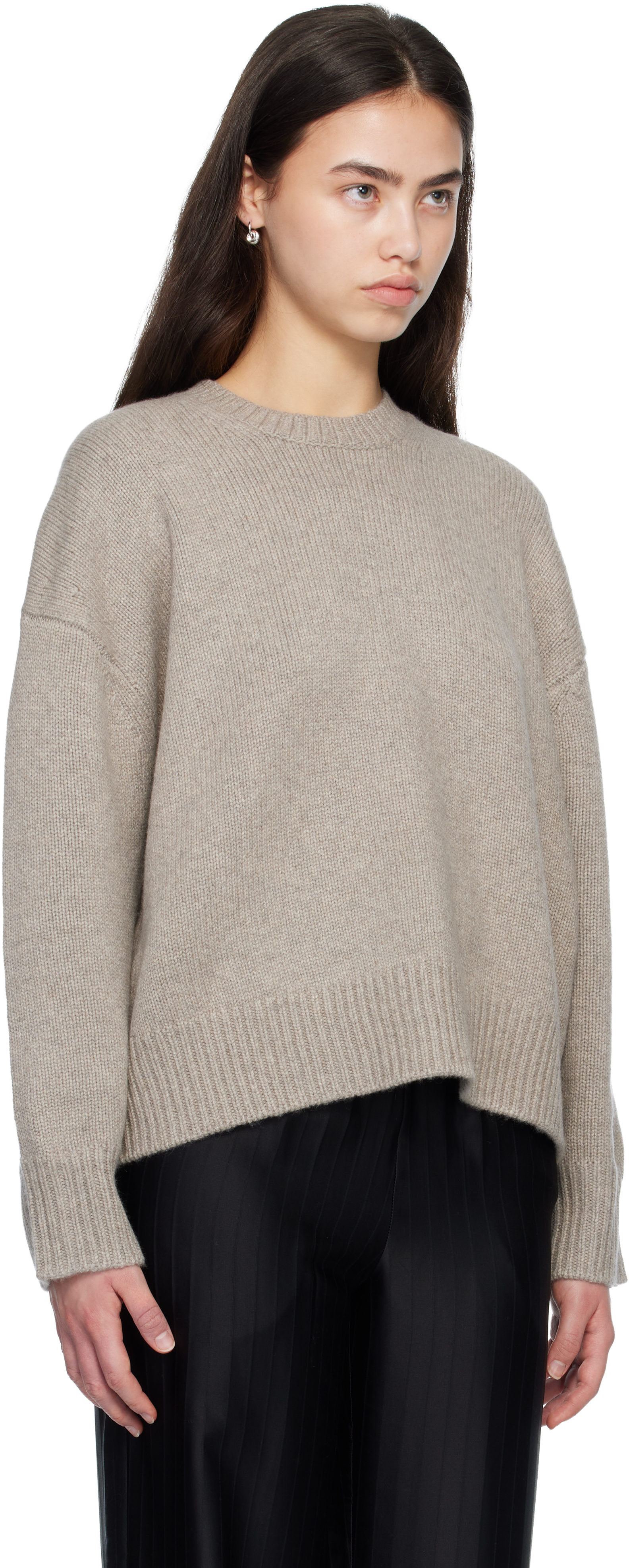 Taupe PIA Oversized Cashmere Sweater