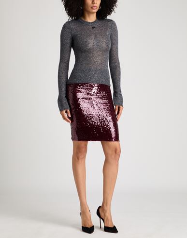 Woman Mini skirt Burgundy Size 10 Polyester, Elastane