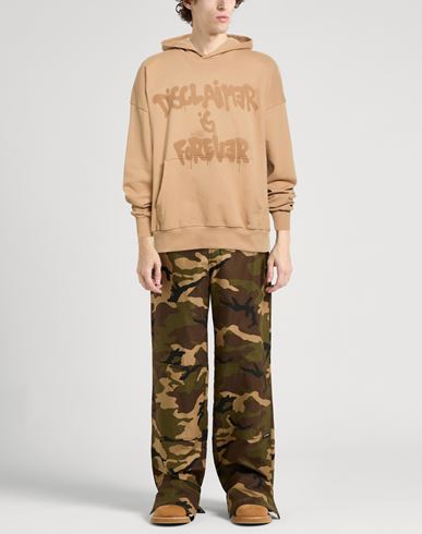 Man Sweatshirt Camel Size XL Cotton