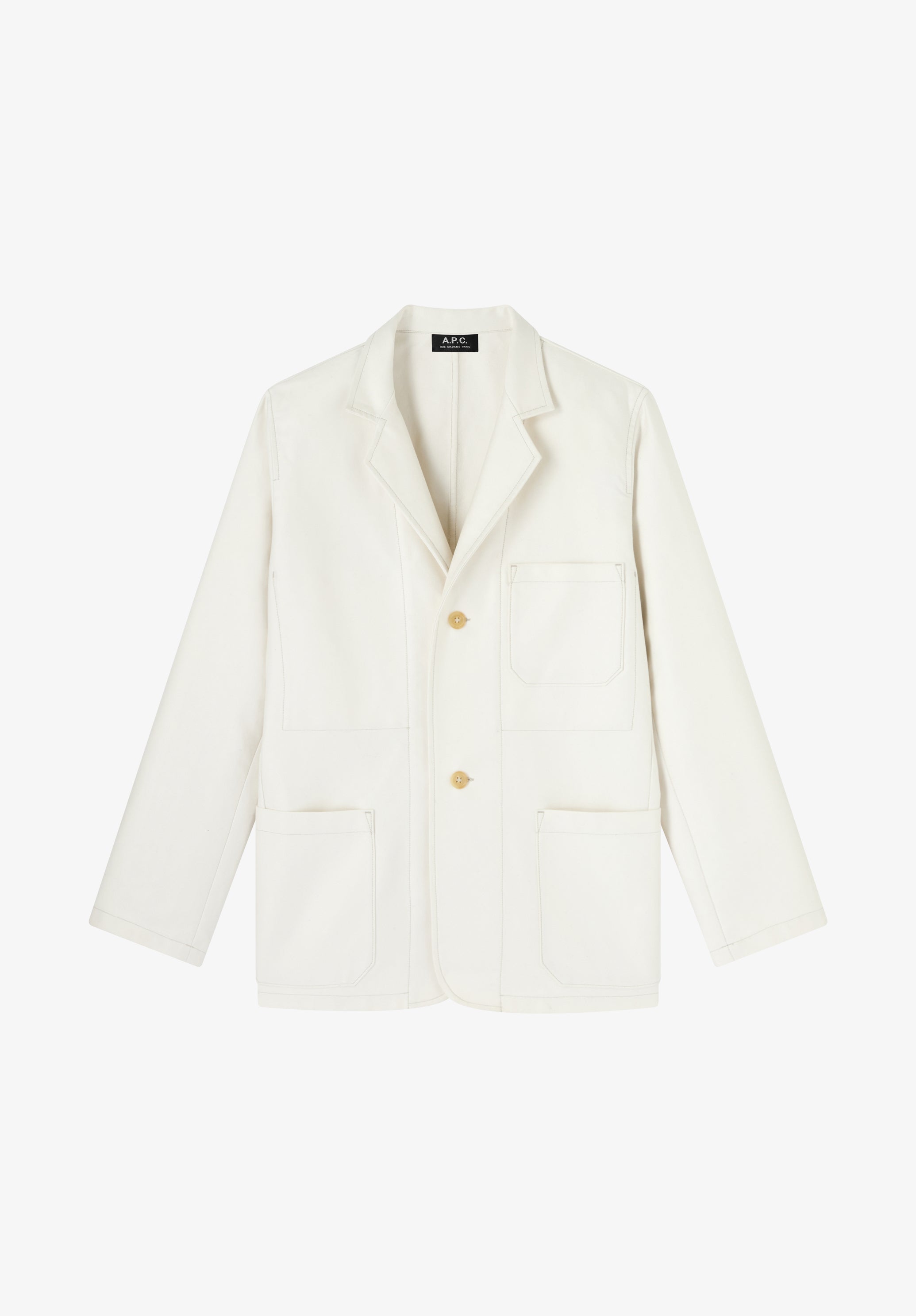 A. P.C. Men's Leo blazer Size: Extra Small in Chalk