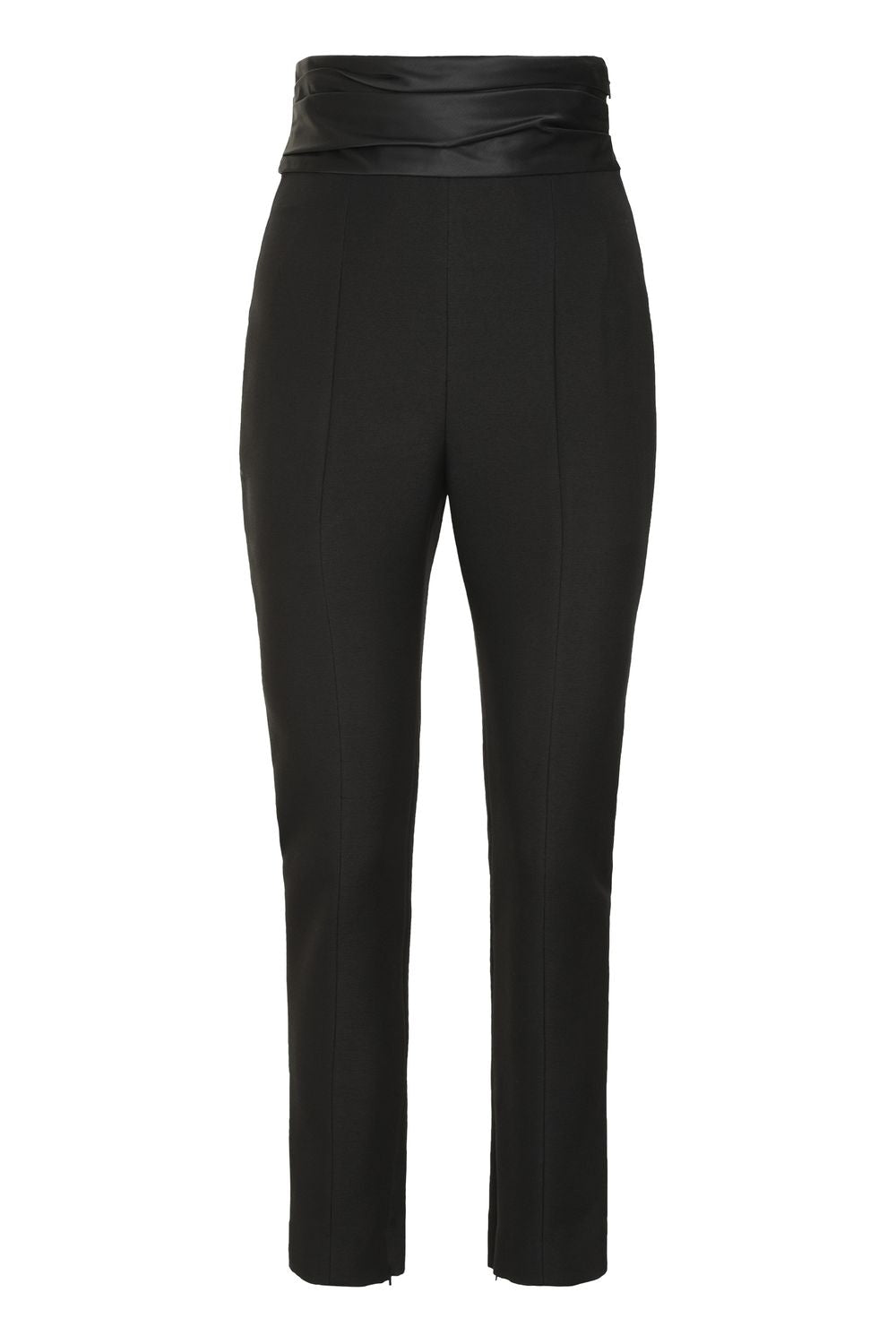 Lenro Satin-trimmed High-rise Slim Pants