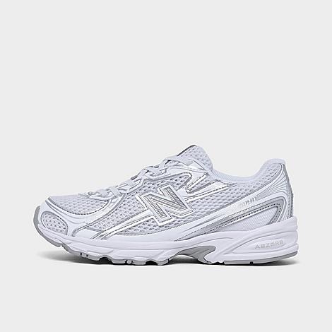 Little Kids 740 Casual Shoes in White/Metallic Silver