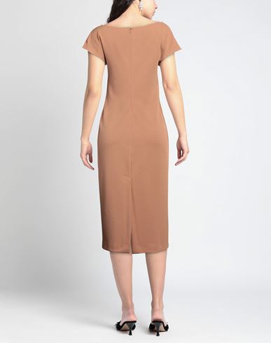 Woman Midi dress Camel Size 6 Polyester, Elastane